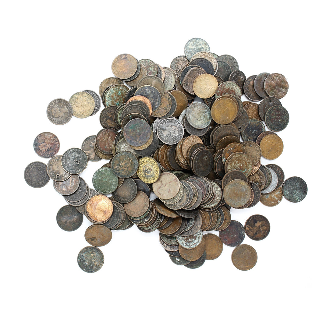 Lot of 340x Mixed Canada Large Cents (Pre-1920), 340Pcs (Impaired)