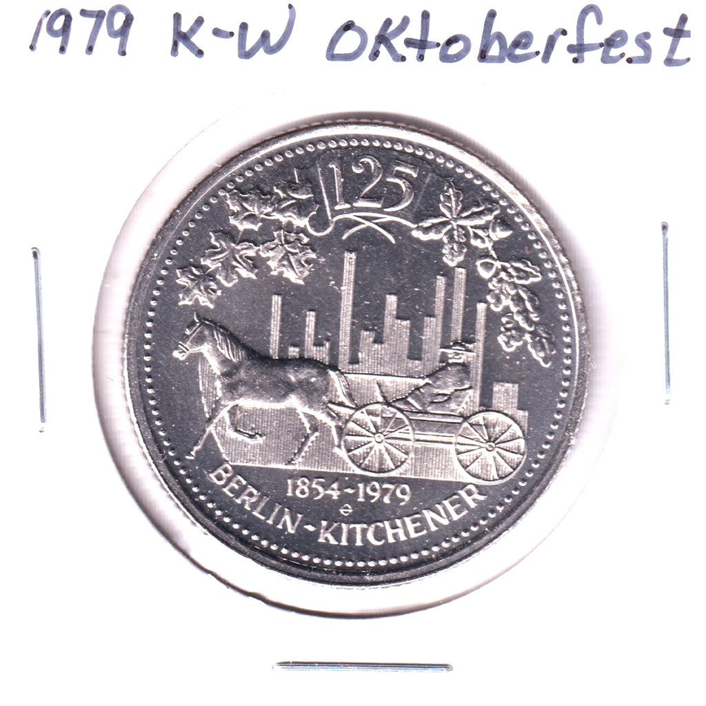 1979 K-W Oktoberfest Dollar Trade Token: Berlin-Kitchener 125th Ann.