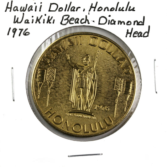 1976 Honolulu Hawaii Dollar: Waikiki Beach - Diamond Head (May have some toning)