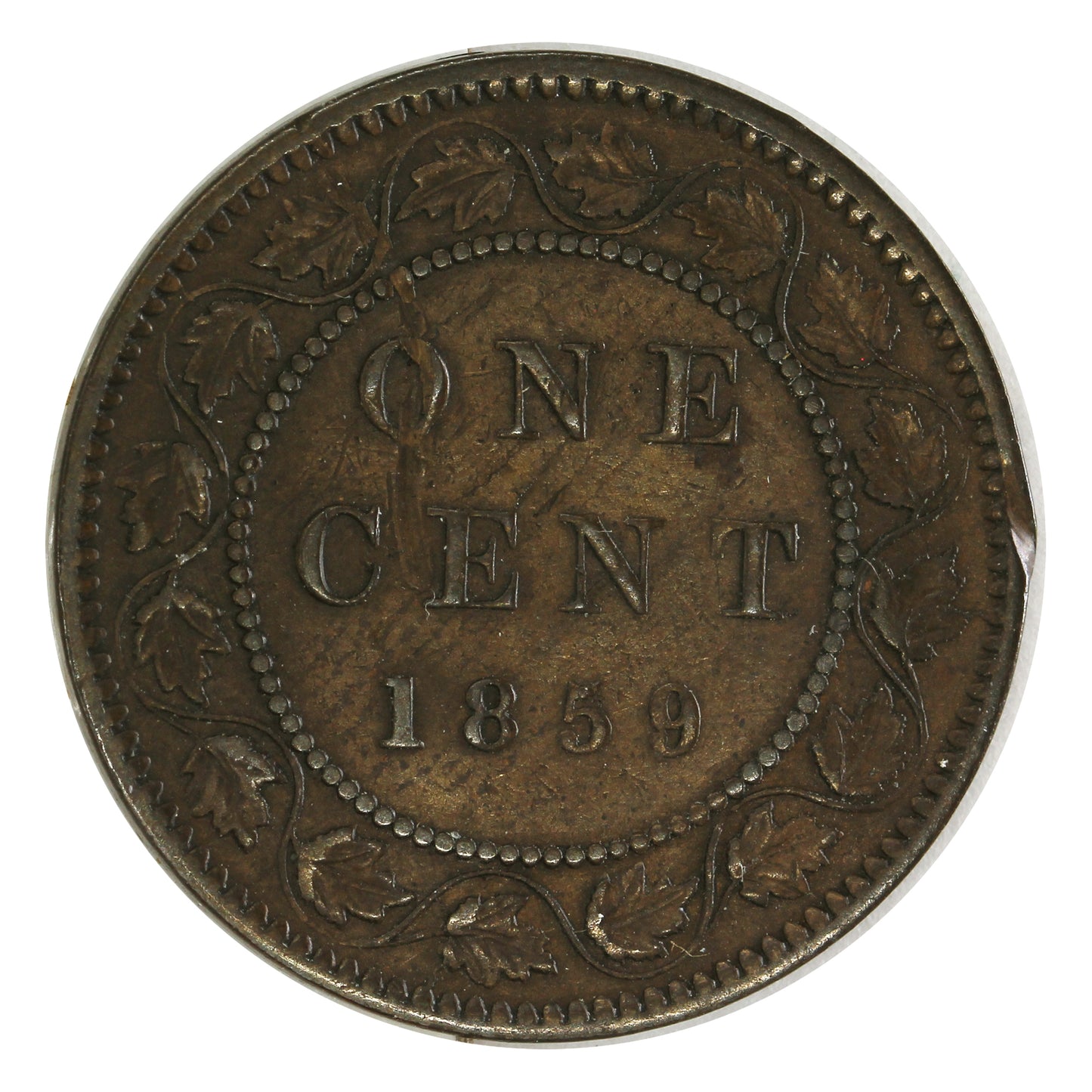 1859 DP N9 #1 Canada 1-cent Extra Fine (EF40) impaired