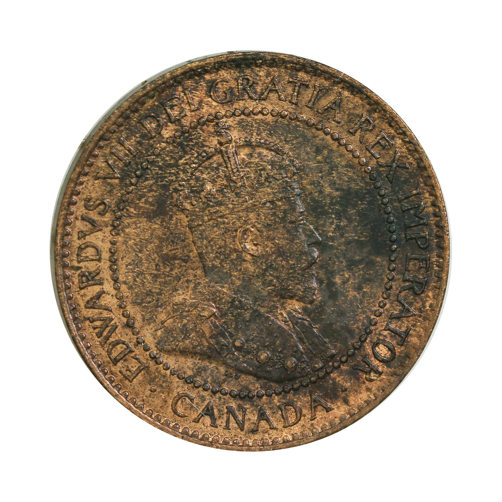 1902 Bold 9 Canada 1-cent Brilliant Uncirculated (MS63) toned