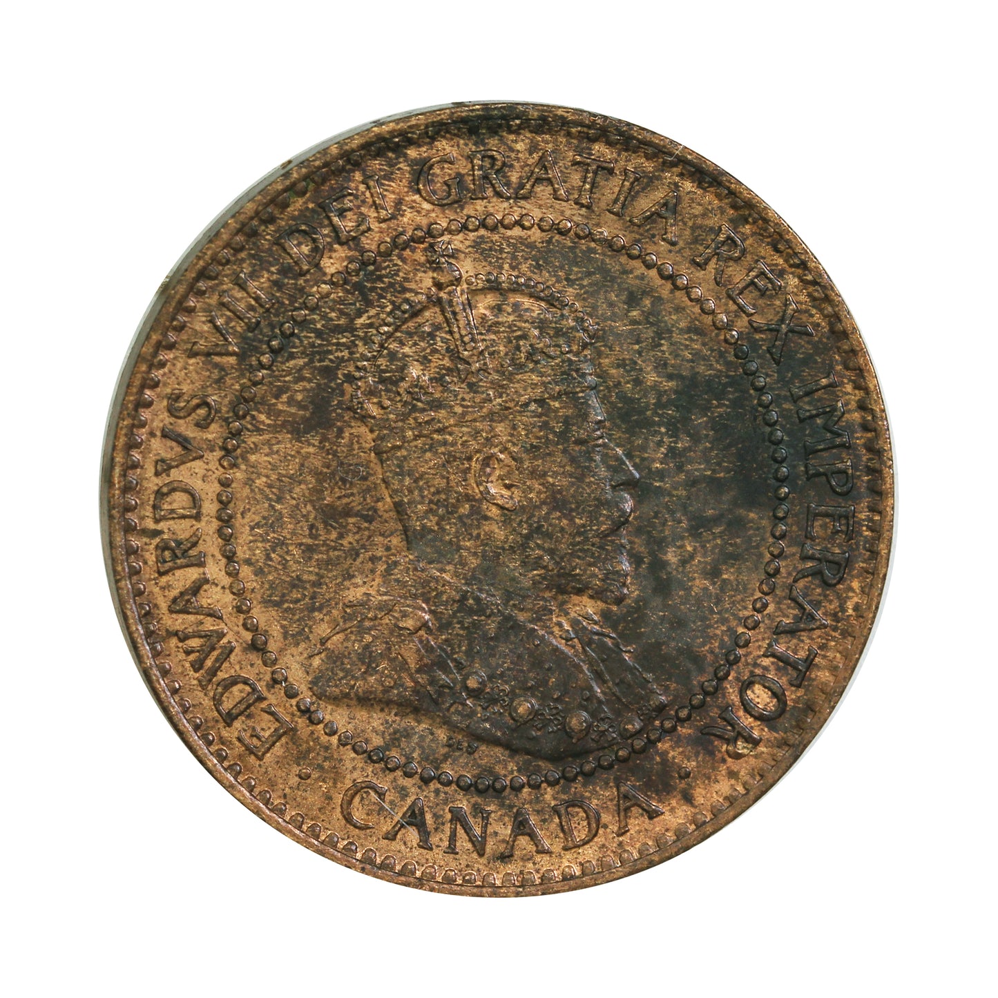 1902 Bold 9 Canada 1-cent Brilliant Uncirculated (MS63) toned