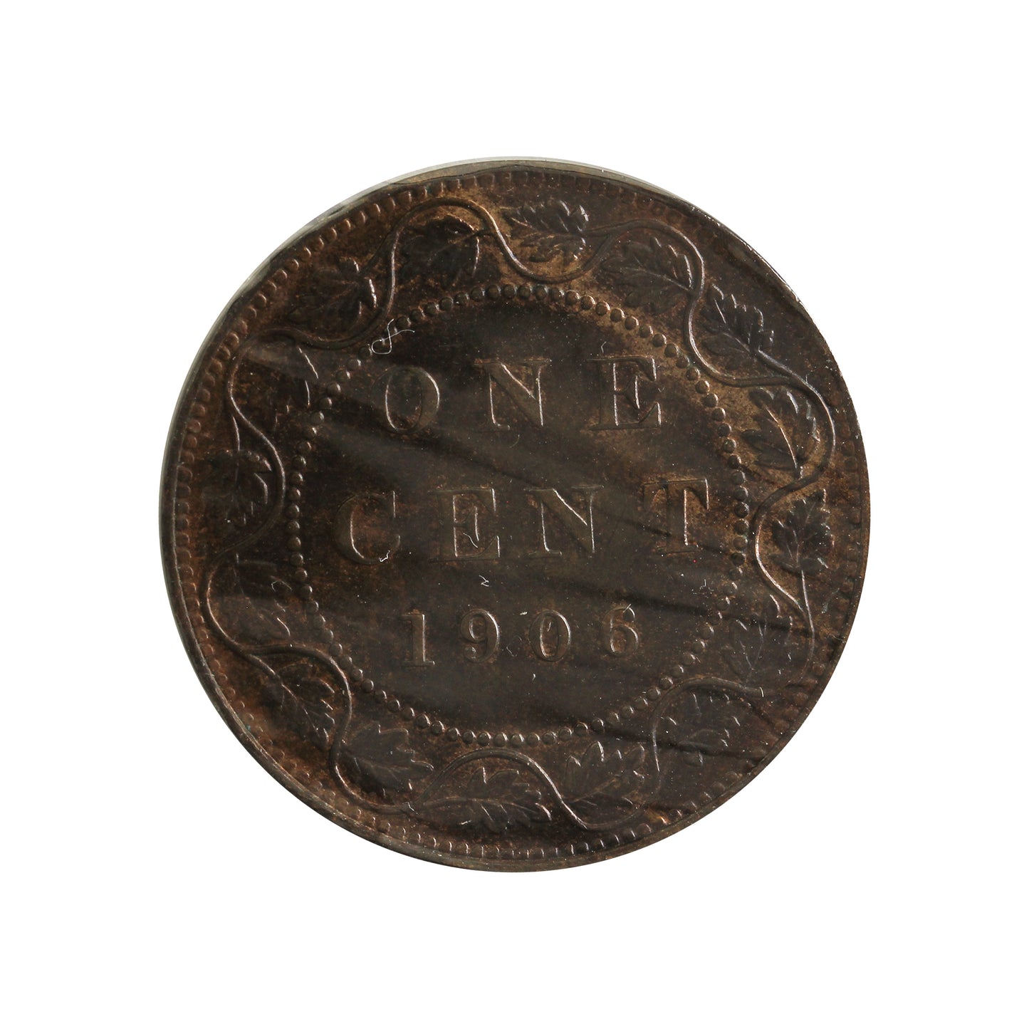 1906 Canada 1-cent AU58 (cleaned)