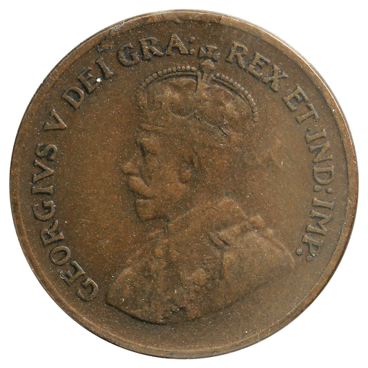 Lamination Error 1927 Canada 1-cent F-VF (F15) corrosion