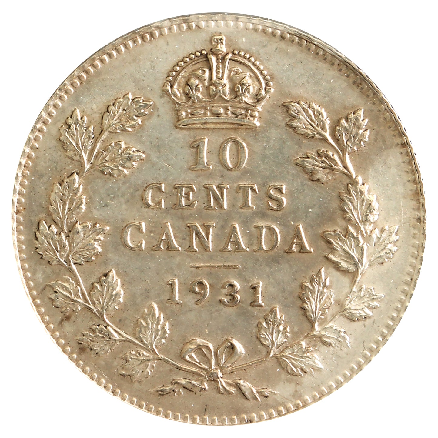 1931 Canada 10-cents Choice Brilliant Uncirculated (MS64) cleaned