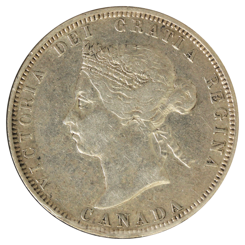 1883H Canada 25-cents VF-EF (VF-30) scratched