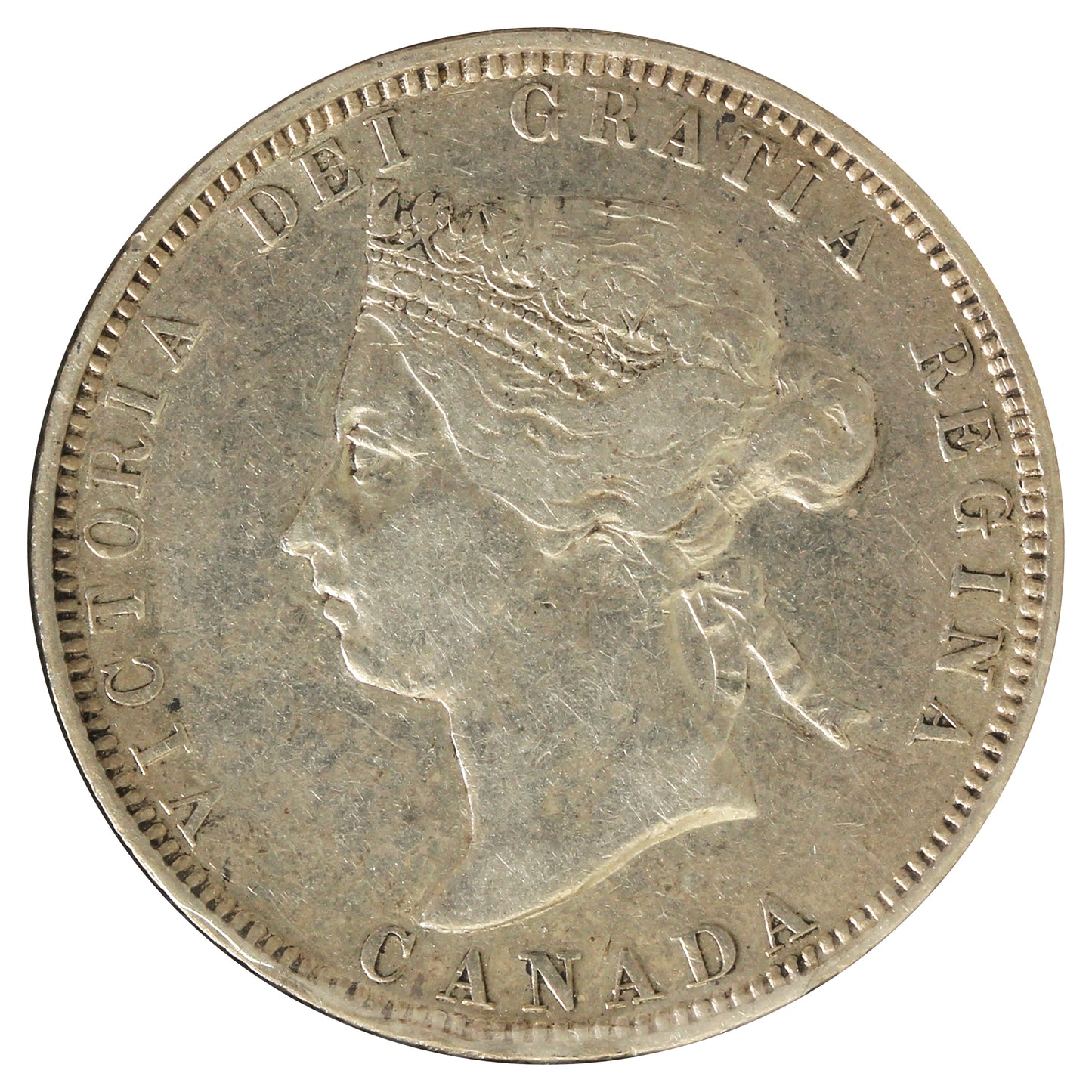 1883H Canada 25-cents VF-EF (VF-30) scratched