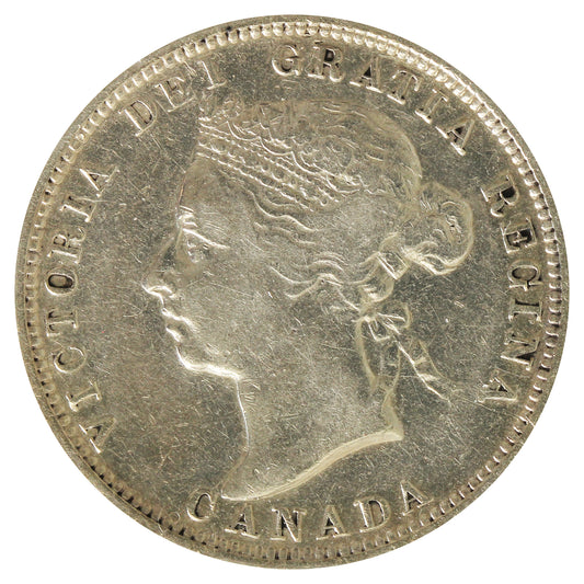 1890H Canada 25-cents Very Fine (VF20) cleaned