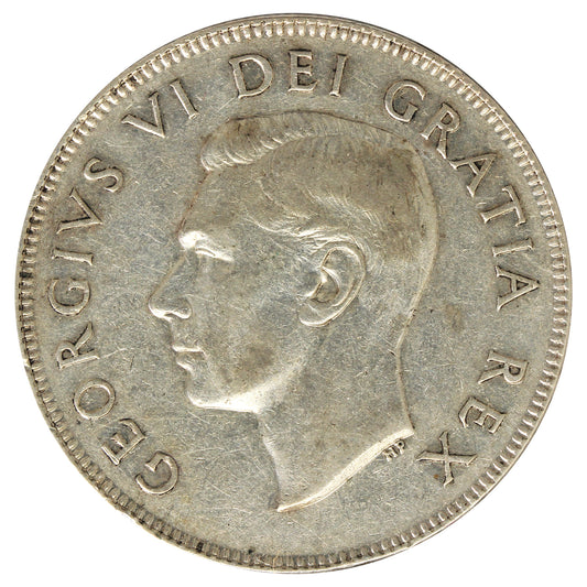 1949 Hoof in 9 Canada 50-cents Fine (F12) cleaned