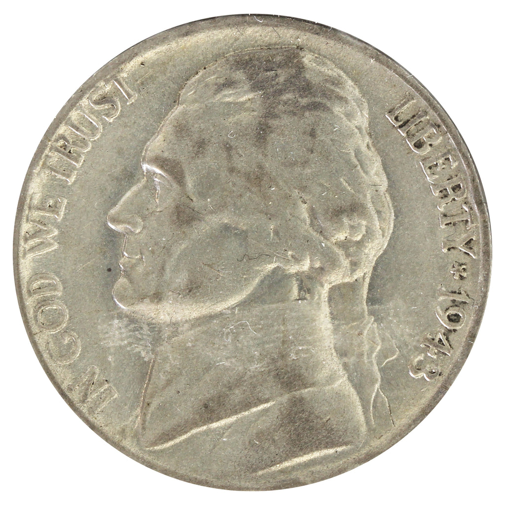 1943 3 Over 2 USA Nickel Extra Fine (EF40) scratched