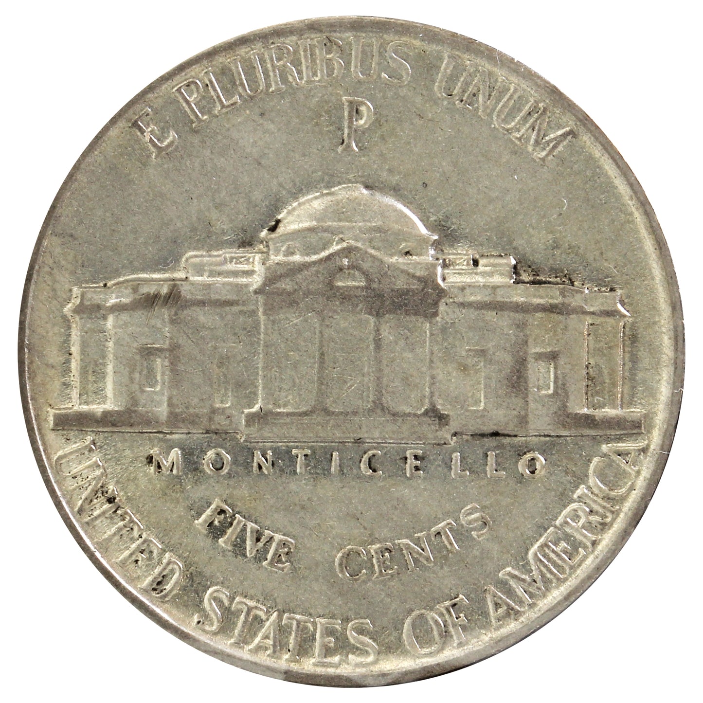 1943 3 Over 2 USA Nickel Extra Fine (EF40) scratched