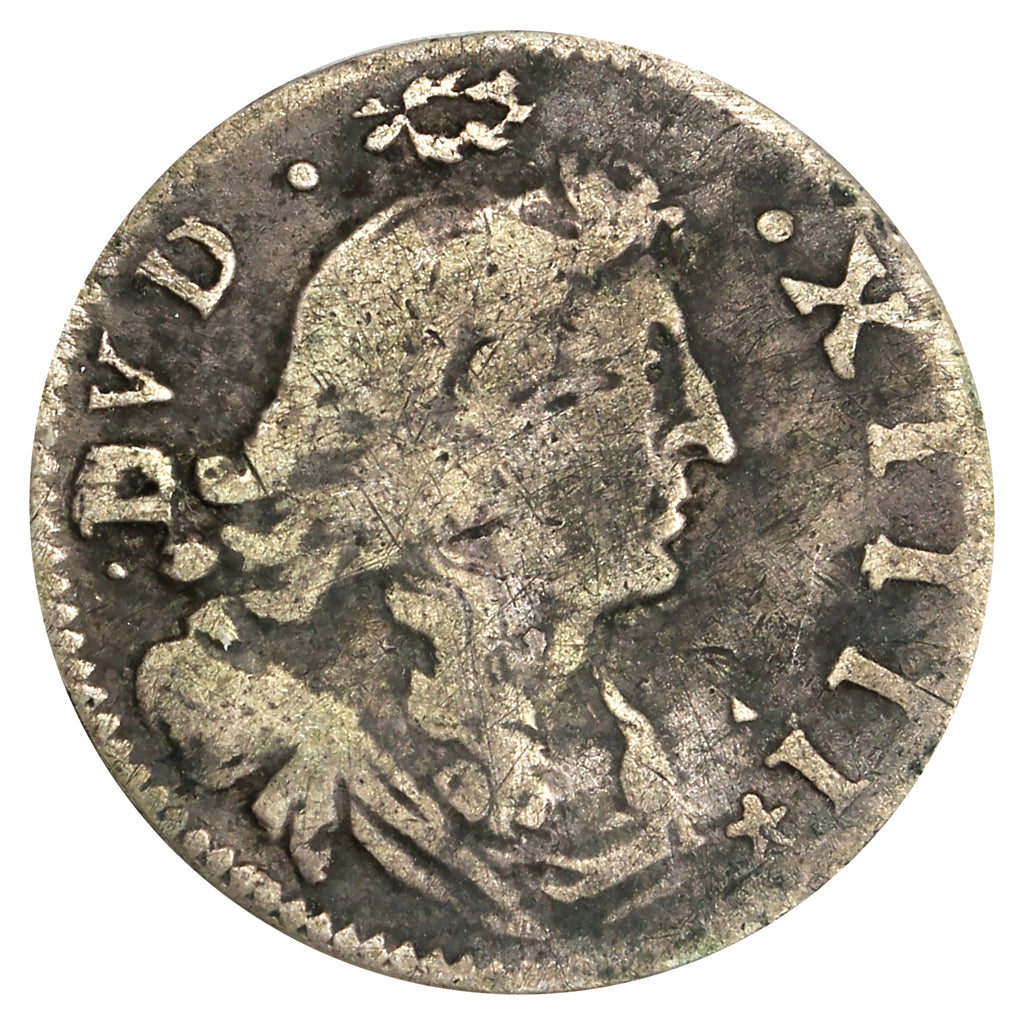 France 1677 Louis XIV 2 Sol de Traitants, Paris Mint