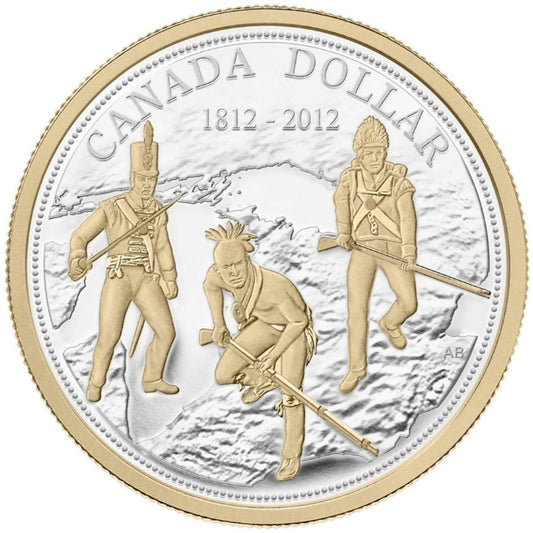 2012 Canada Gold Plated Proof Silver Dollar in Square Capsule (No Tax)