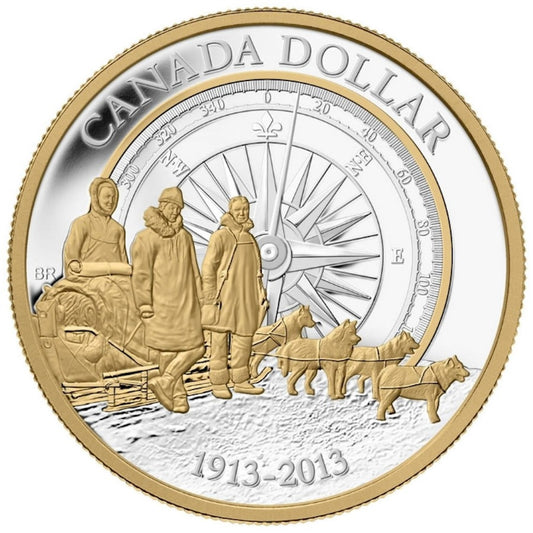 2013 Canada Gold Plated Silver Dollar in square capsule (No Tax)