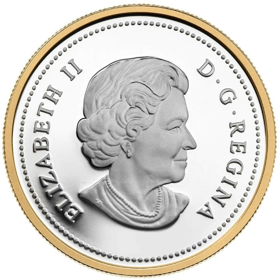 2014 Canada Gold Plated Proof Silver Dollar in square capsule (No Tax)