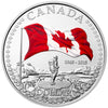 2015 Canada Anniversary of the Flag Colourized Silver Dollar (No Tax) Square Capsule