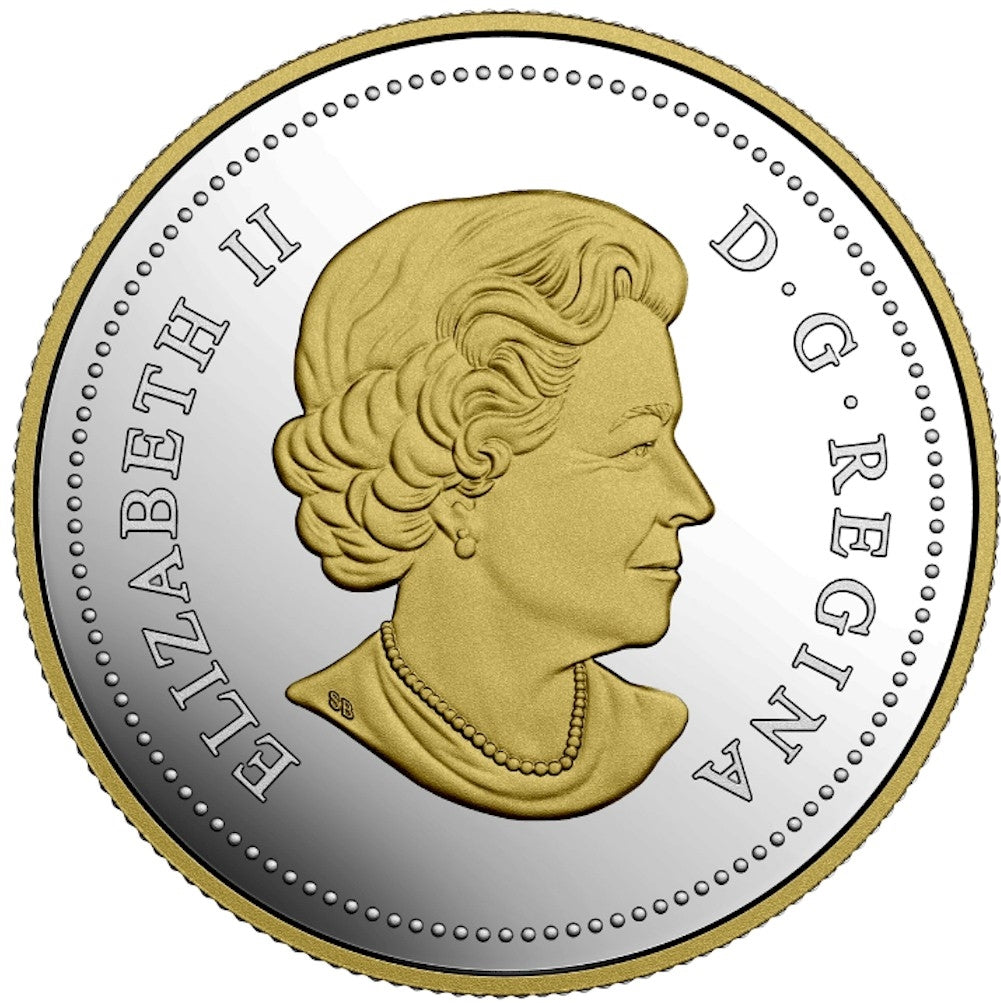 2017 Canada 150th $1 Gold Plated Proof Silver Dollar (Mint Issue, square capsule No Tax