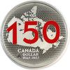 2017 Canada 150th Red Enamel Proof Silver Dollar - square capsule  No Tax