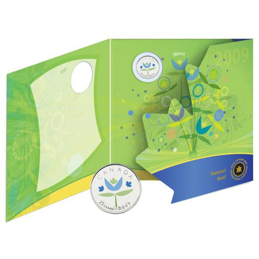 2009 Canada Thank You Greeting Card with 25 Cent