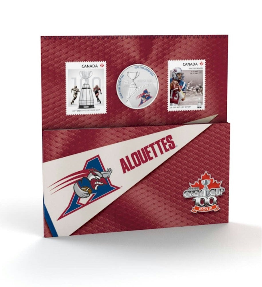 2012 Canada 25-cent Montreal Alouettes CFL - Coin and Stamp Set