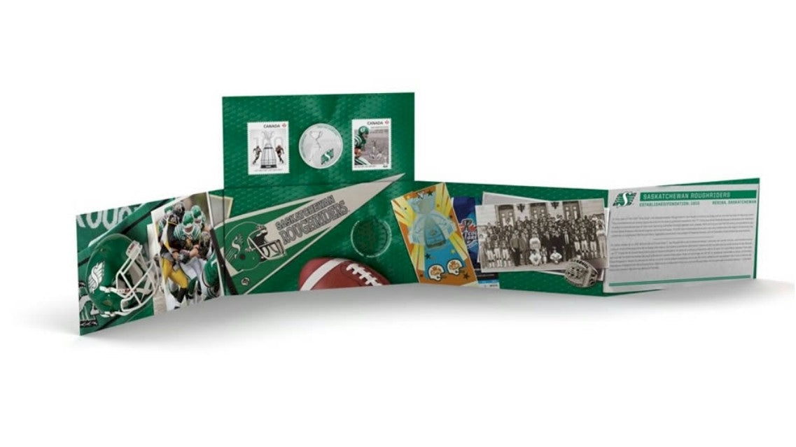 2012 Canada 25-cent Saskatchewan Rough Riders CFL Coin and Stamp Set