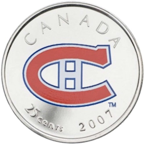 2007 Canada Montreal Canadiens NHL Coin Set with Colourized 25 Cents.