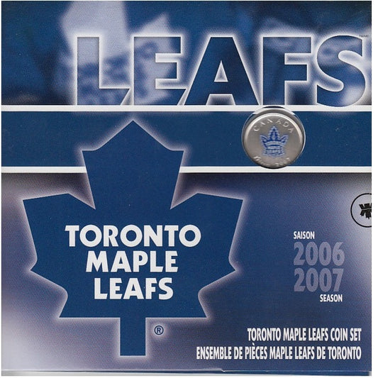 2007 Canada Toronto Maple Leafs NHL Coin Set with Colourized 25 Cents.