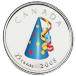 2008 Canada Birthday 25-cent Gift Set - Party Hat