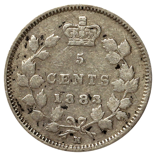 1883H Canada 5-cents VG-F (VG10) (Scratched)