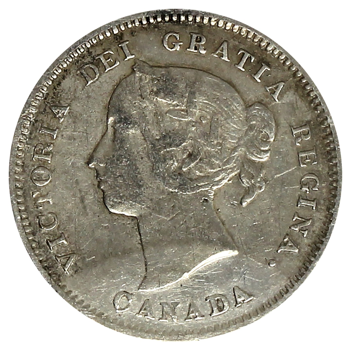 1886 Small 6 Canada 5-cents Very Fine (Impaired)