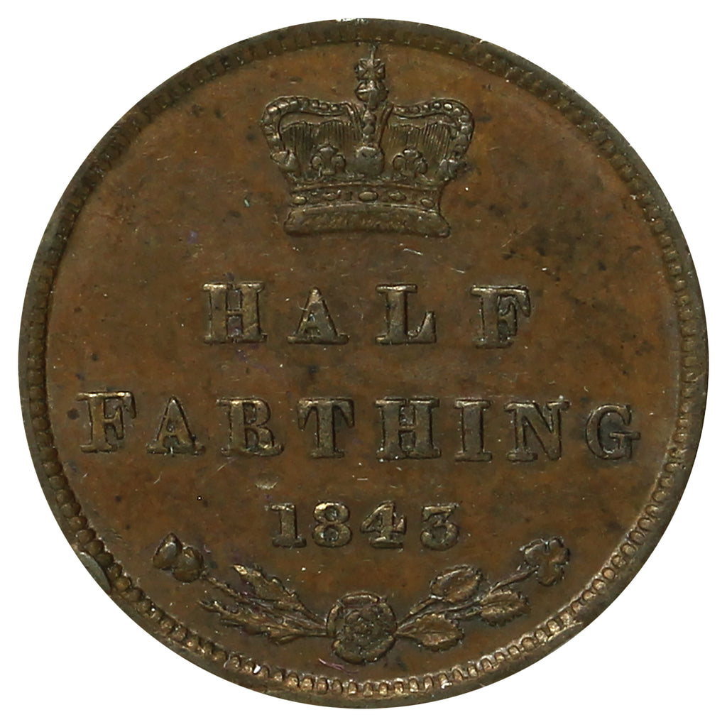 Great Britain 1843 Victoria Half Farthing VF-EF (VF30)