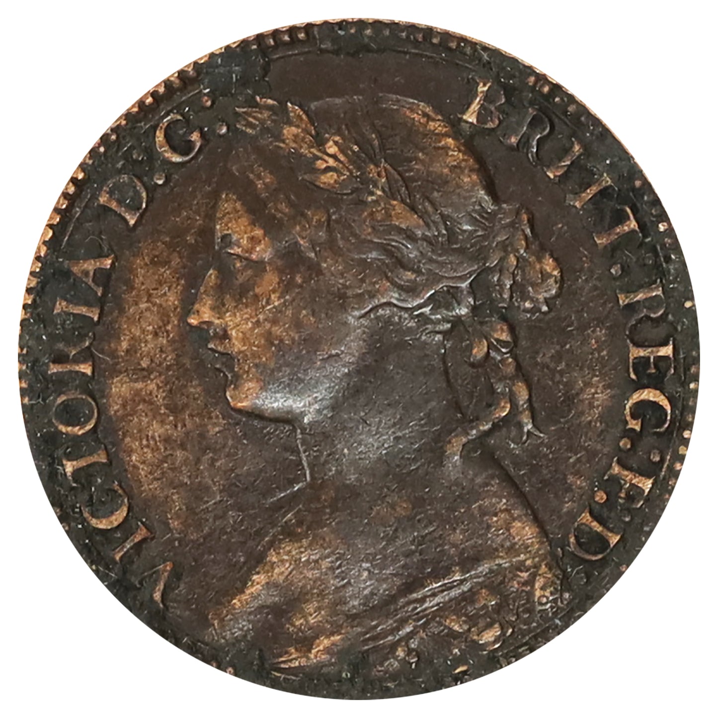 Great Britain 1874 Victoria Farthing Extra Fine (EF40) (Impaired)