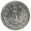Delisle, Saskatchewan; S. Moulton General Store 5-cent Token Uncirculated (MS60)