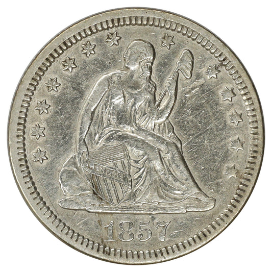 1857 USA Quarter Extra Fine (EF40) (Cleaned)