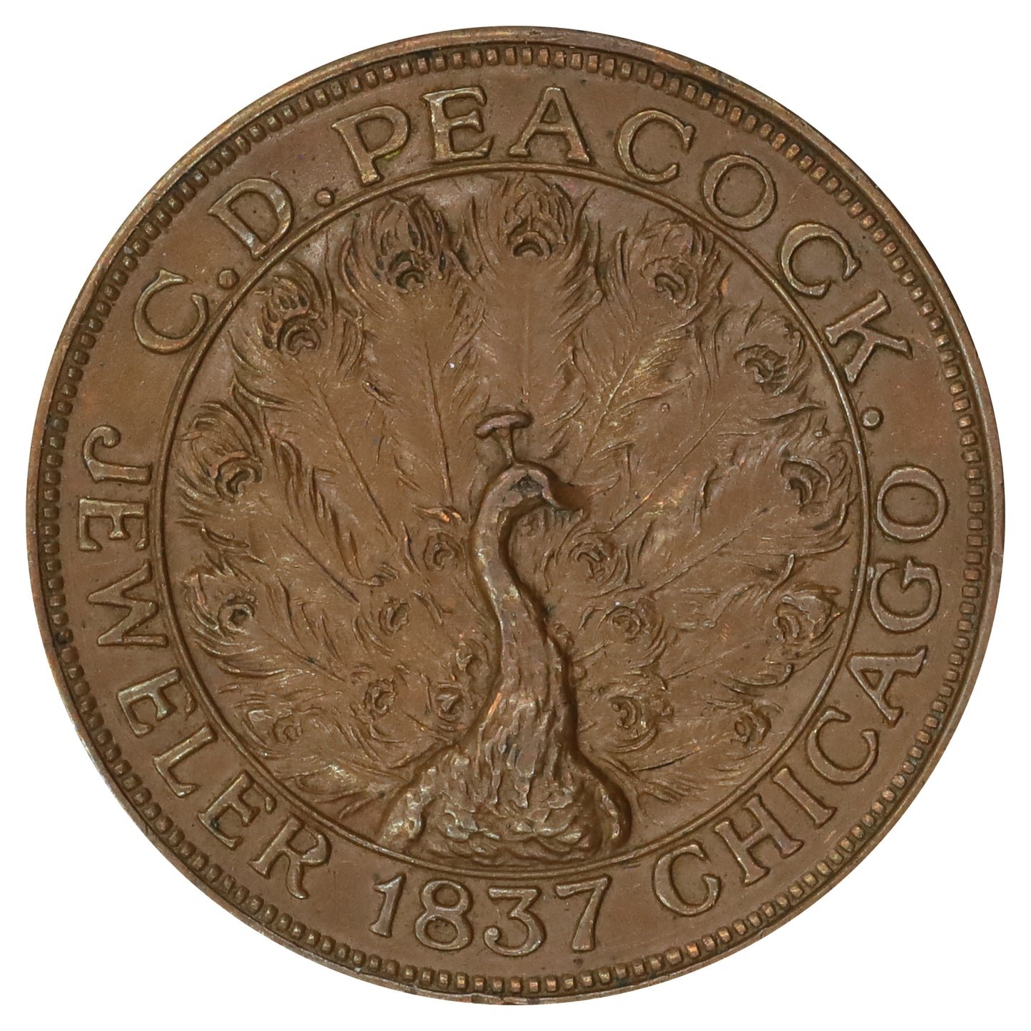 1837 USA C.D. Peacock Hard Times Token, Chicago, IL