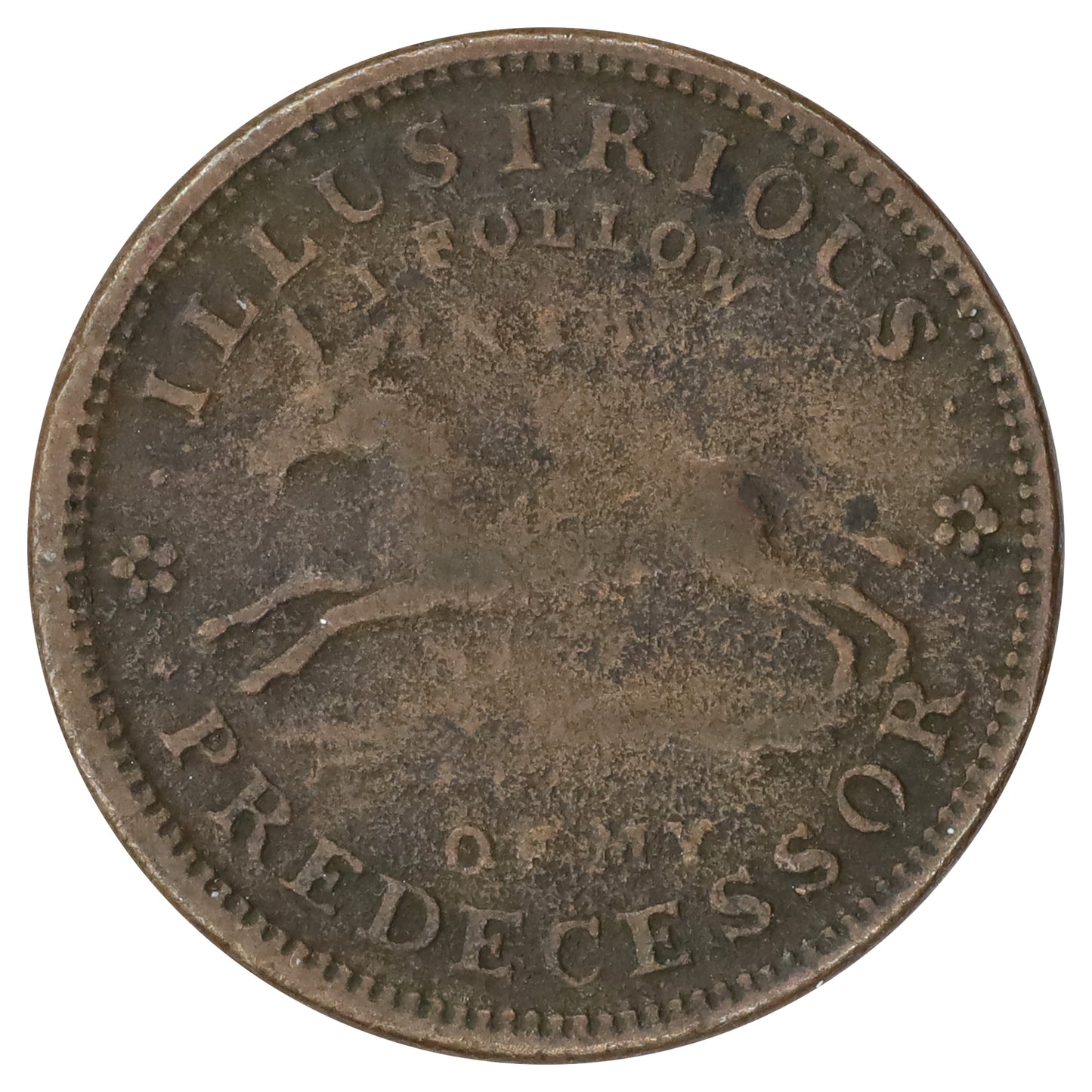 1837 USA Illustrious Predecessor Hard Times Token