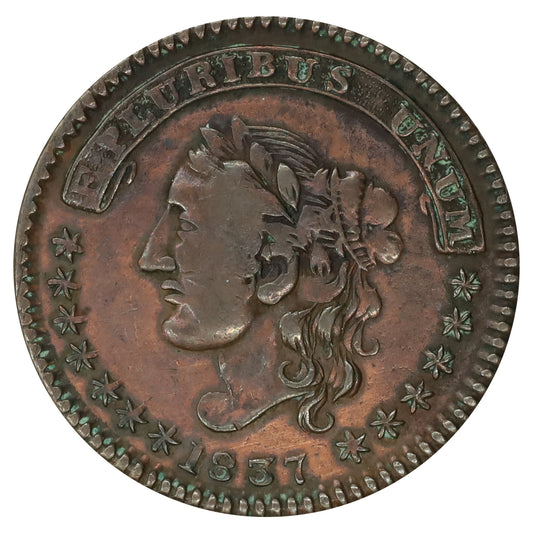 1837 USA S. Maycock & Co. Hard Times Token, New York VF-EF (VF30)