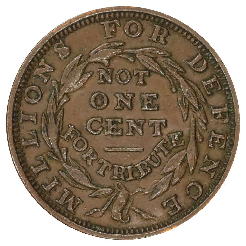 1837 USA Millions for Defence, Not One Cent for Tribute Hard Times Token