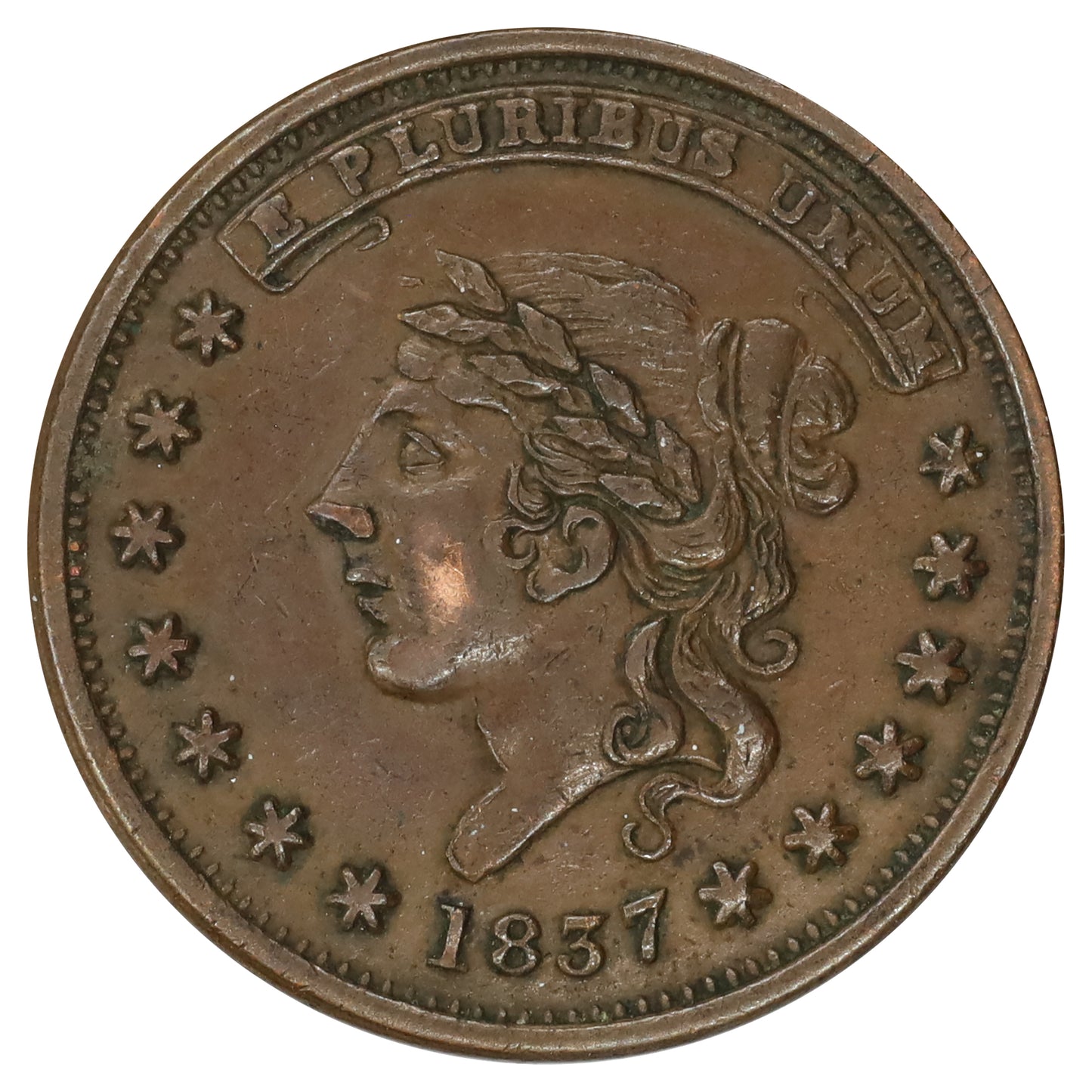 1837 USA Millions for Defence, Not One Cent for Tribute Hard Times Token