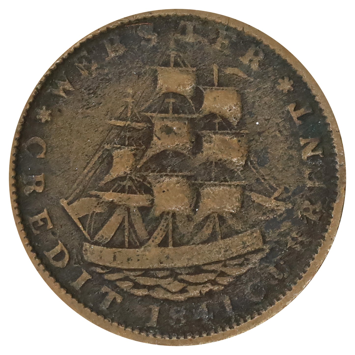1841 USA Daniel Webster Millions for Defence Hard Times Token