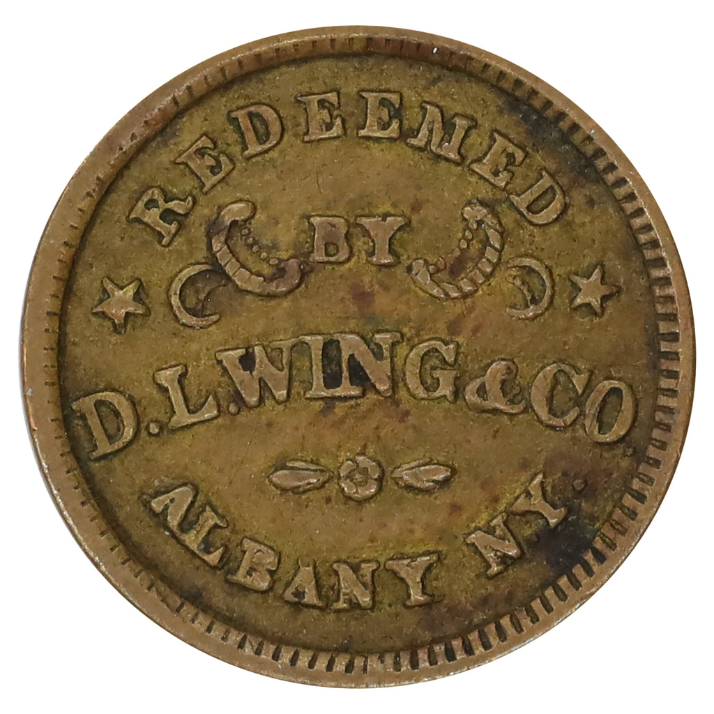 1861-1864 USA D.L. Wing & Co. Union Flour Civil War Token, Albany, NY