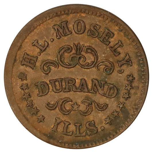 1861 USA H.L. Mosely Durand, Illinois Token Almost Uncirculated (AU50)