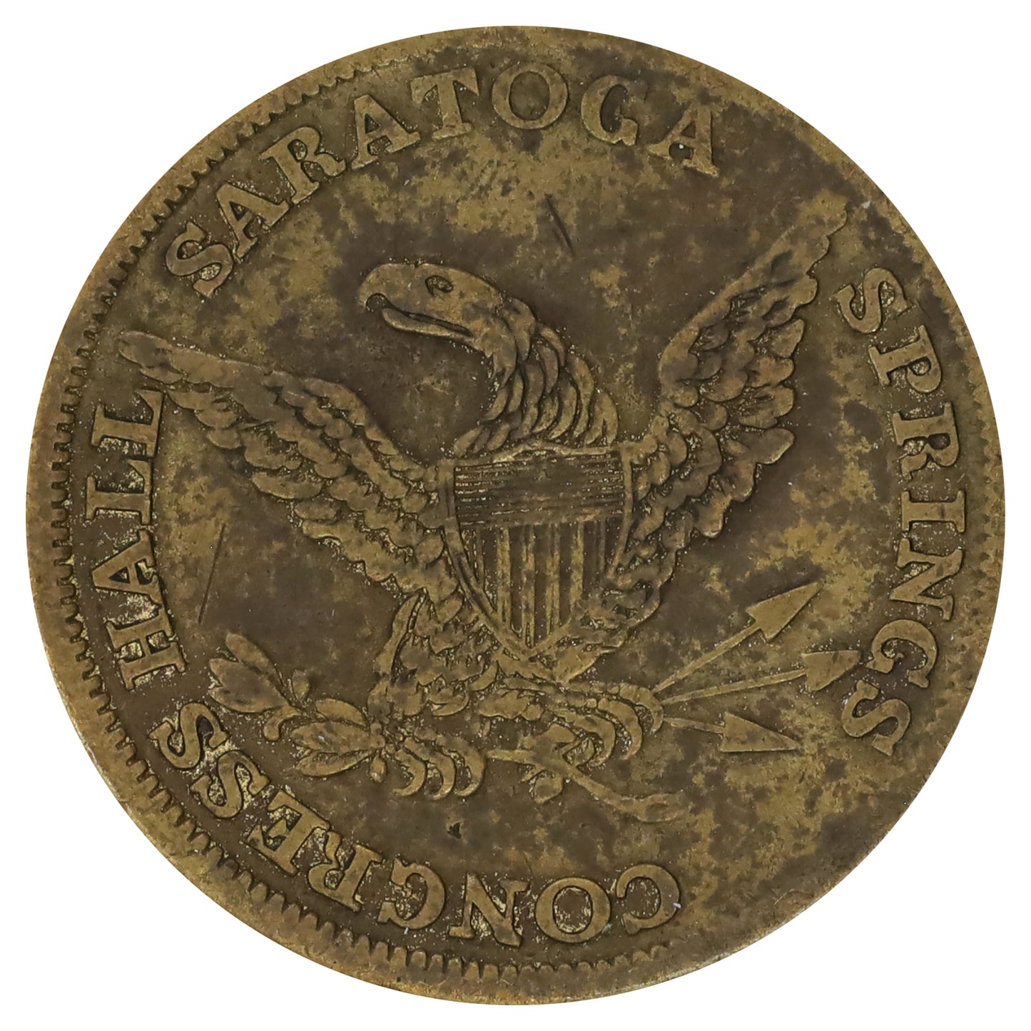 1850 USA W.R. Brown Saratoga Springs, New York Merchant Token