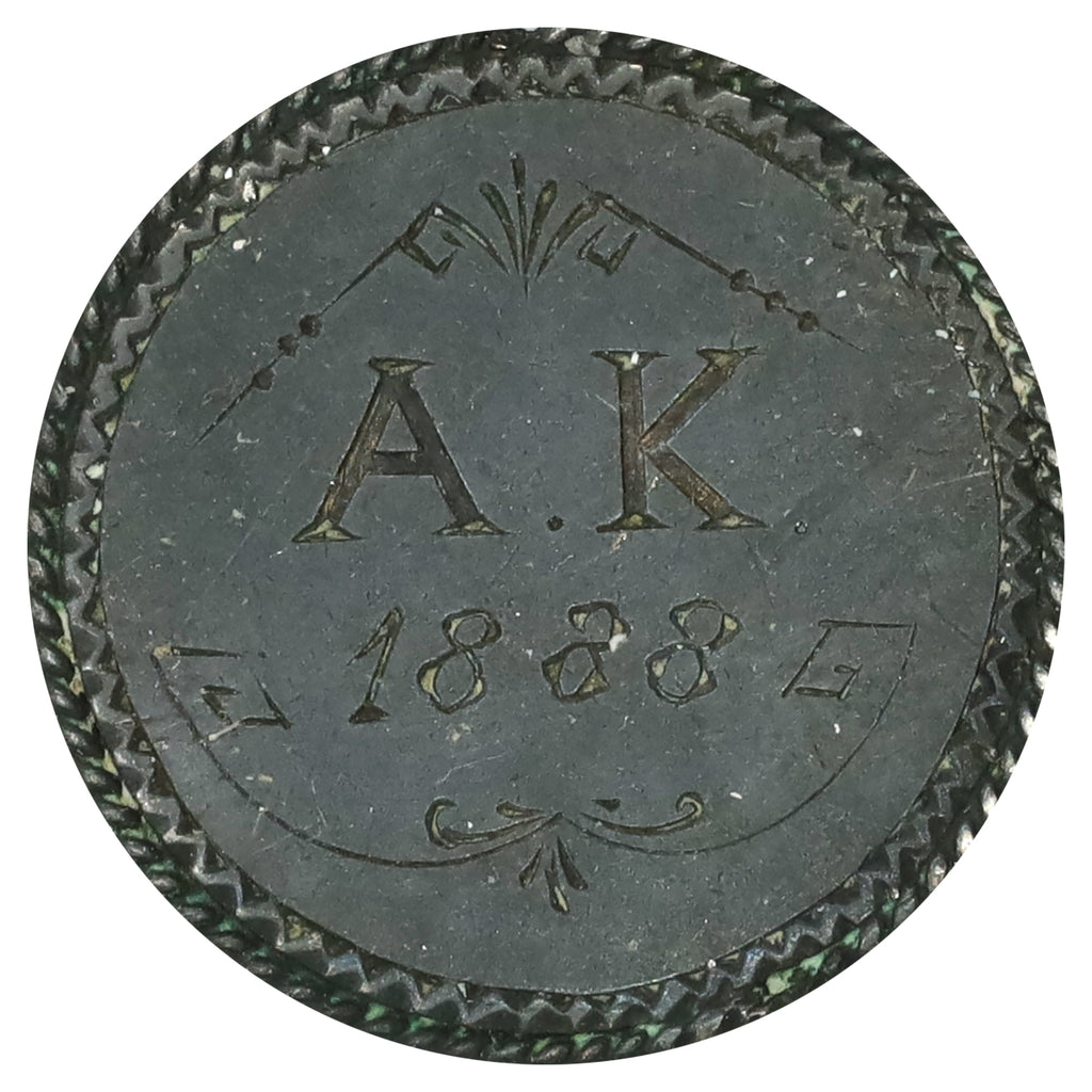Love Token on Great Britain 1888 Sixpence: Initials AK