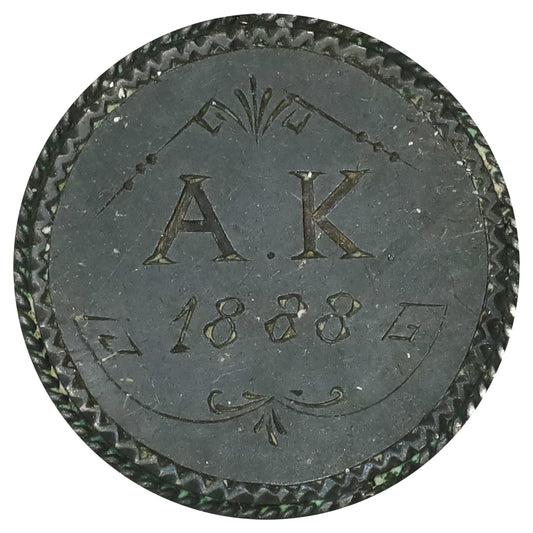 Love Token on Great Britain 1888 Sixpence: Initials AK