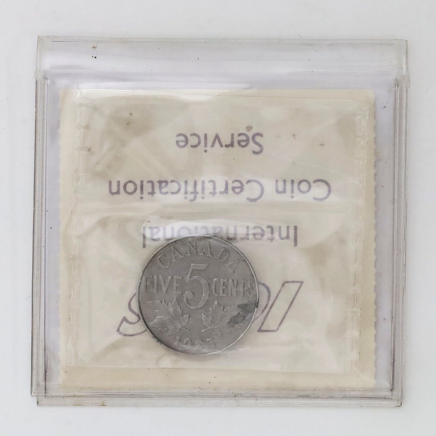 1925 Canada 5-cents ICCS Certified F15 (Corrosion)