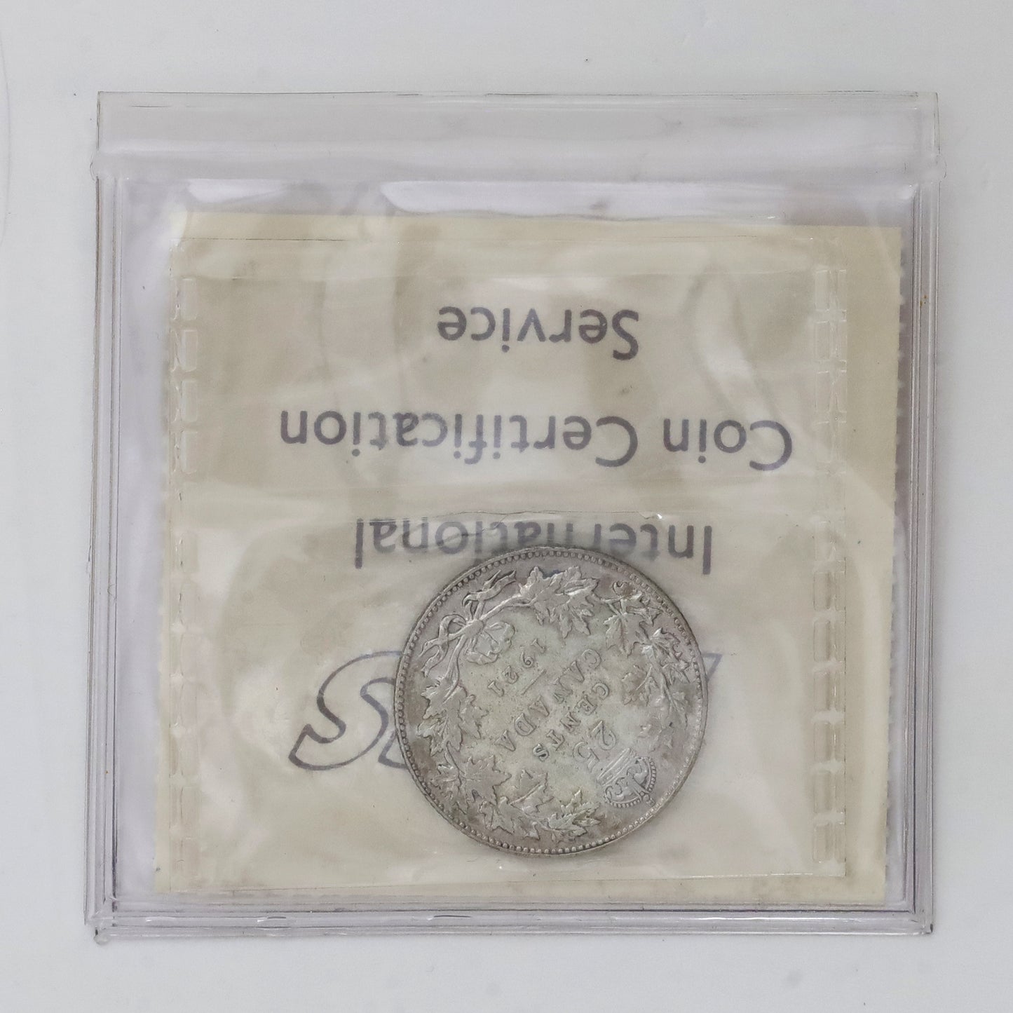 1921 Canada 25-cents ICCS Certified F14 (Toned)