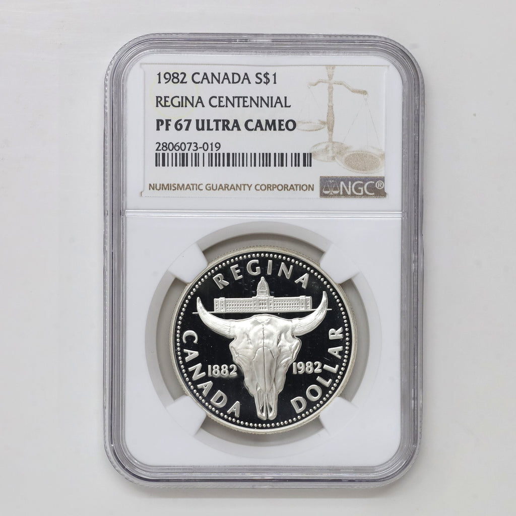 1982 Canada City of Regina Centennial Proof .50 Silver Dollar NGC Cert. PF67 Ultra Cameo