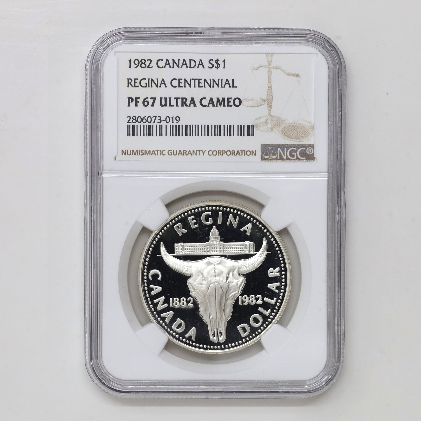 1982 Canada City of Regina Centennial Proof .50 Silver Dollar NGC Cert. PF67 Ultra Cameo