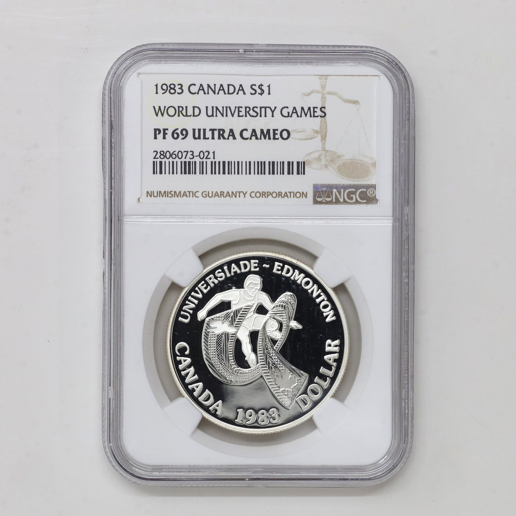 1983 Canada World University Games Proof .50 Silver Dollar NGC Cert. PF69 Ultra Cameo